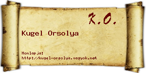 Kugel Orsolya névjegykártya