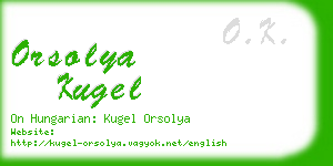 orsolya kugel business card